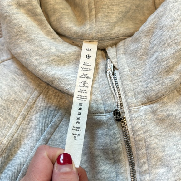 Lululemon Oversized Scuba Half Zip Hoodie Light Grey Medium - Picture 5 of 6